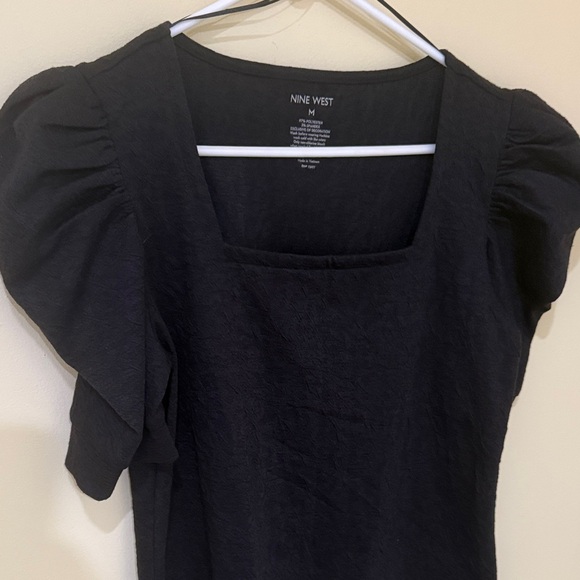 Nine West Women’s Classic casual Blouse | Women’s Puff Sleeve Top Size M Stretch - Picture 2 of 9
